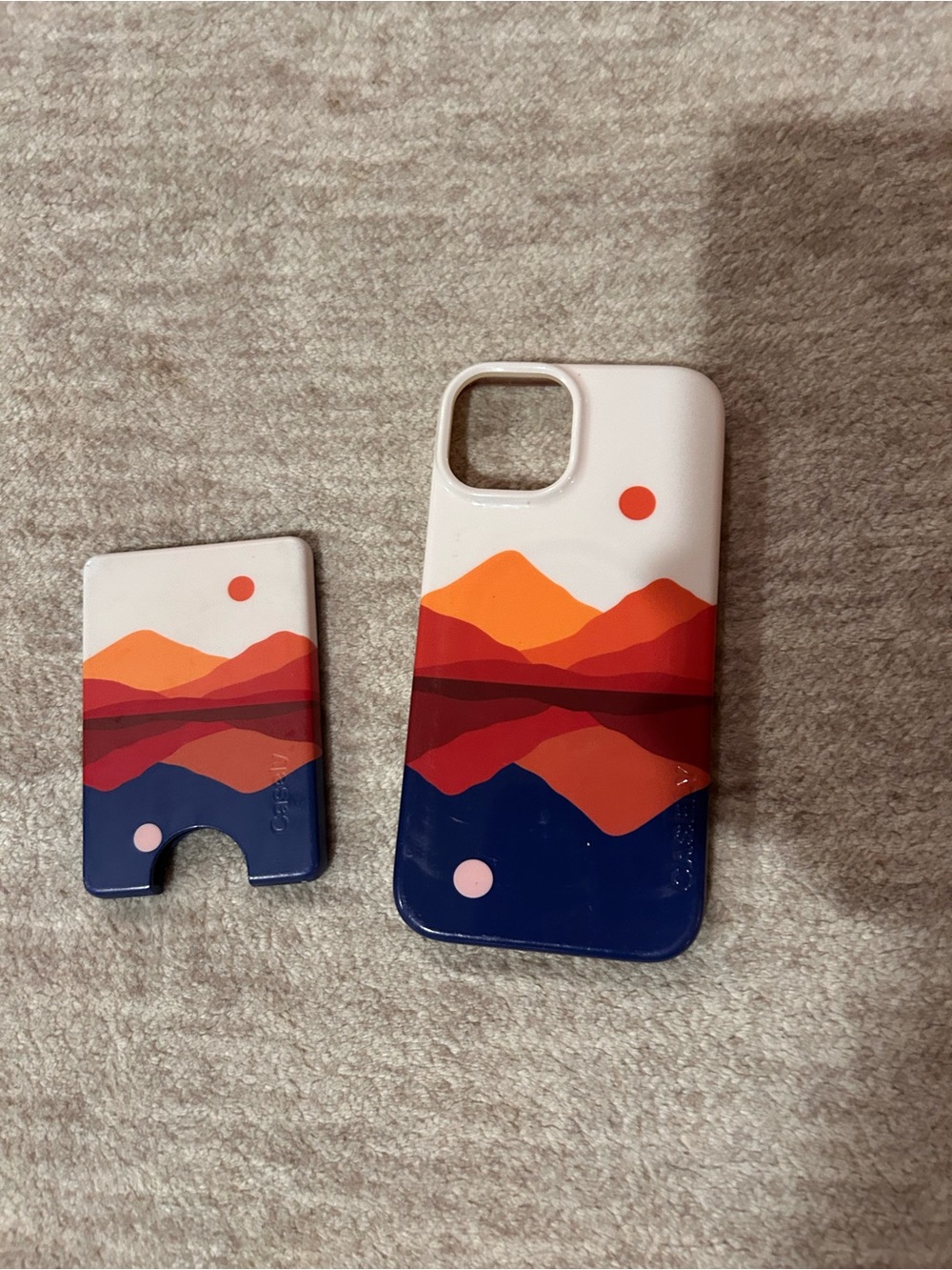 Casetify White & Multicolor Mountain Sunset Phone Case with Card Holder